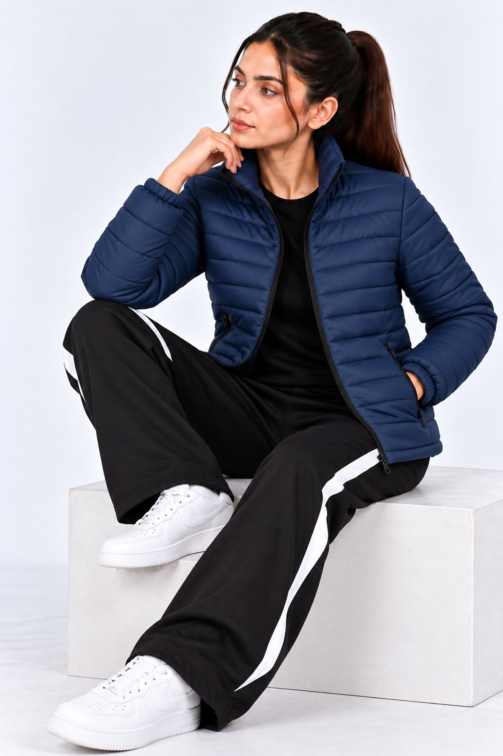Alpine Women's Puffer Jacket Navy Blue