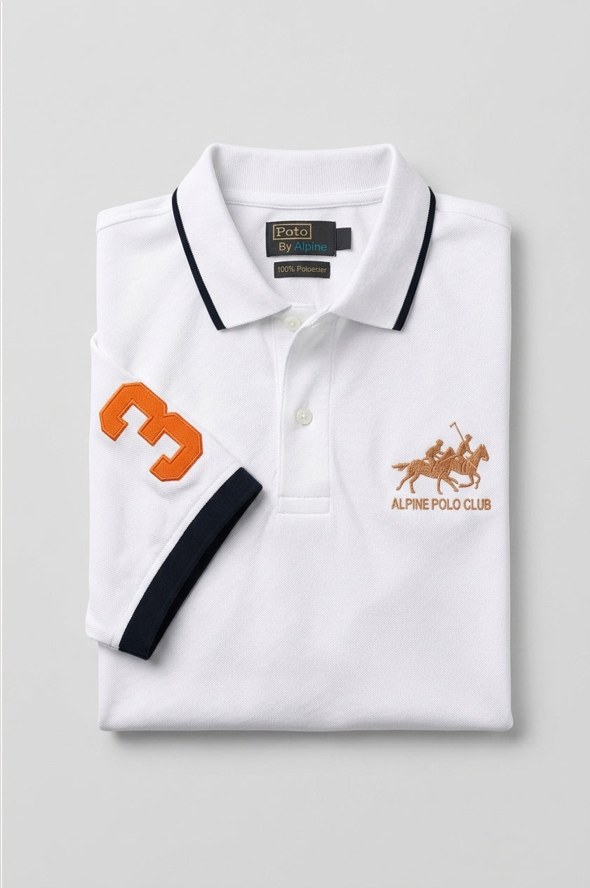 Alpine Men’s - White Cotton Polo Shirt