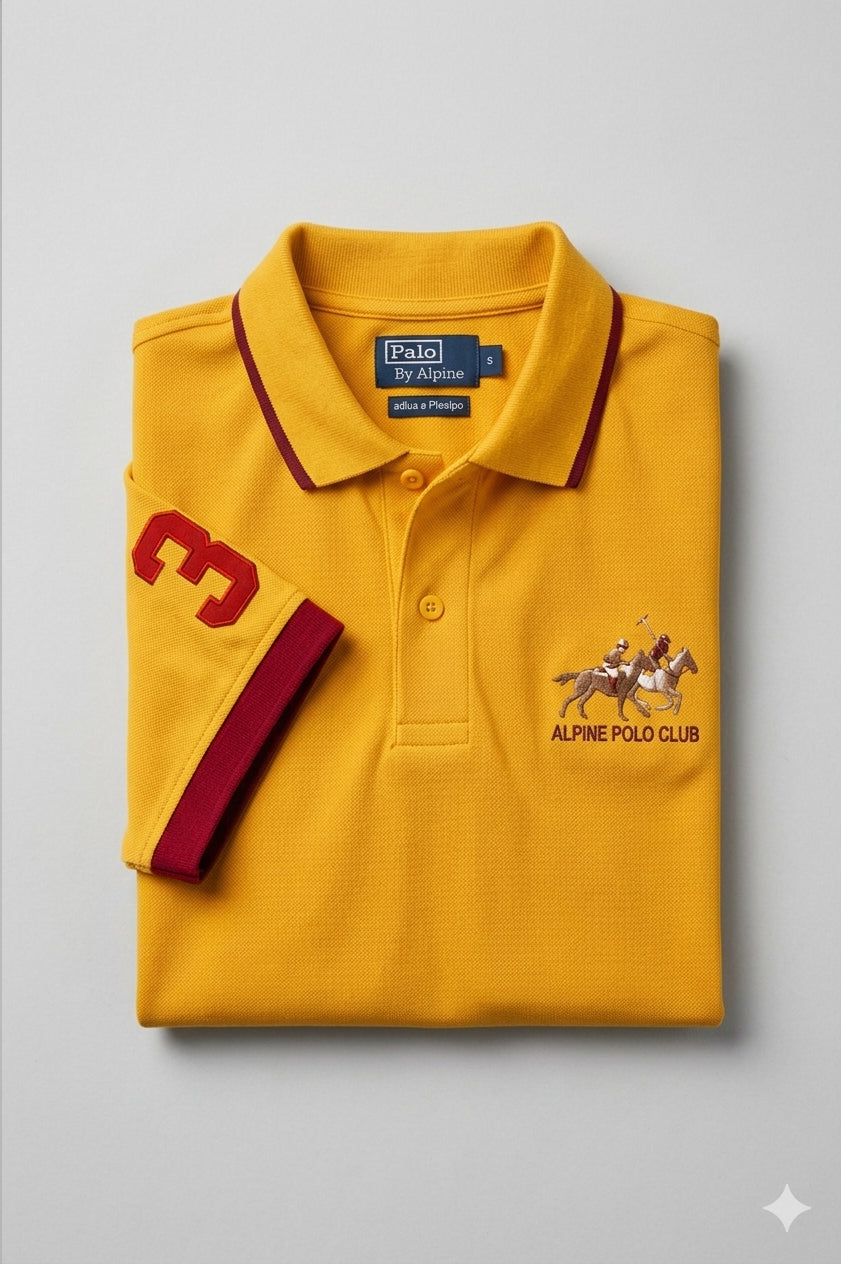 Alpine Men’s - Yellow Cotton Polo Shirt