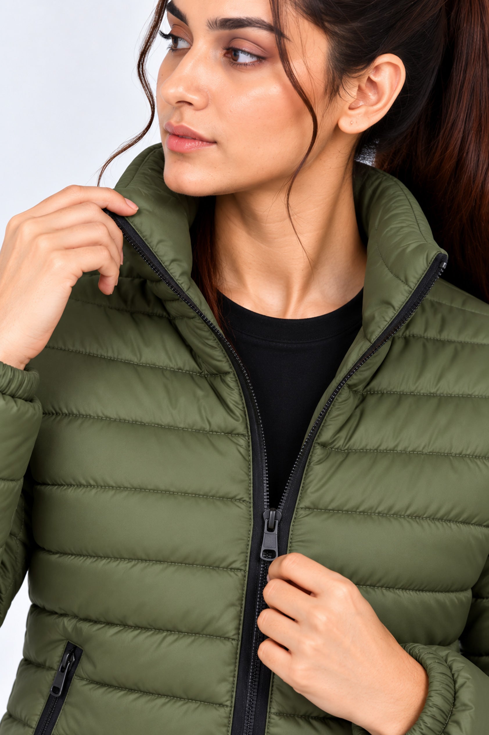 Alpine Women's Puffer Jacket Navy Olive