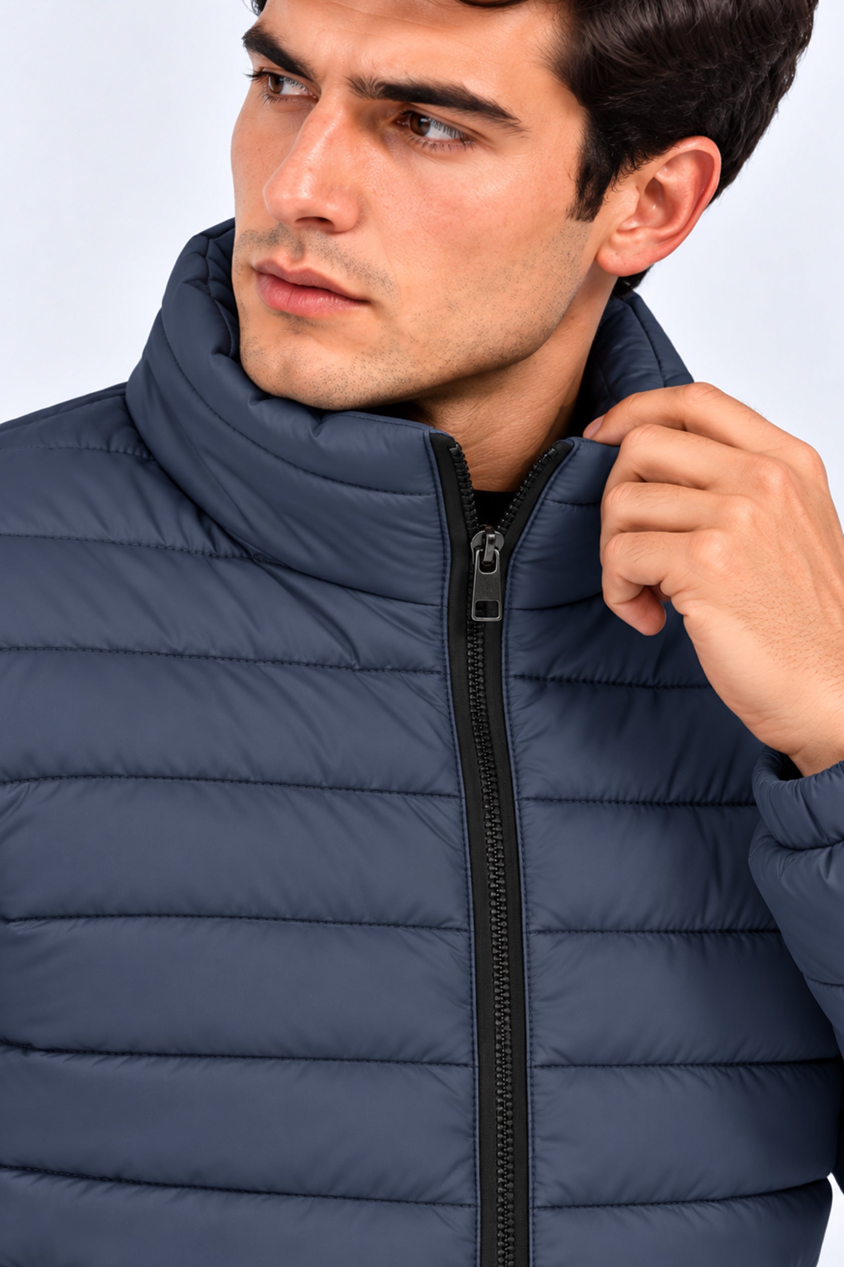 Alpine Men’s Puffer Jacket Grey Navy Blue