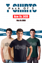 Alpine - Soundwave Graphic T-Shirt Bundle Offer - Sand, Black & Dark Green
