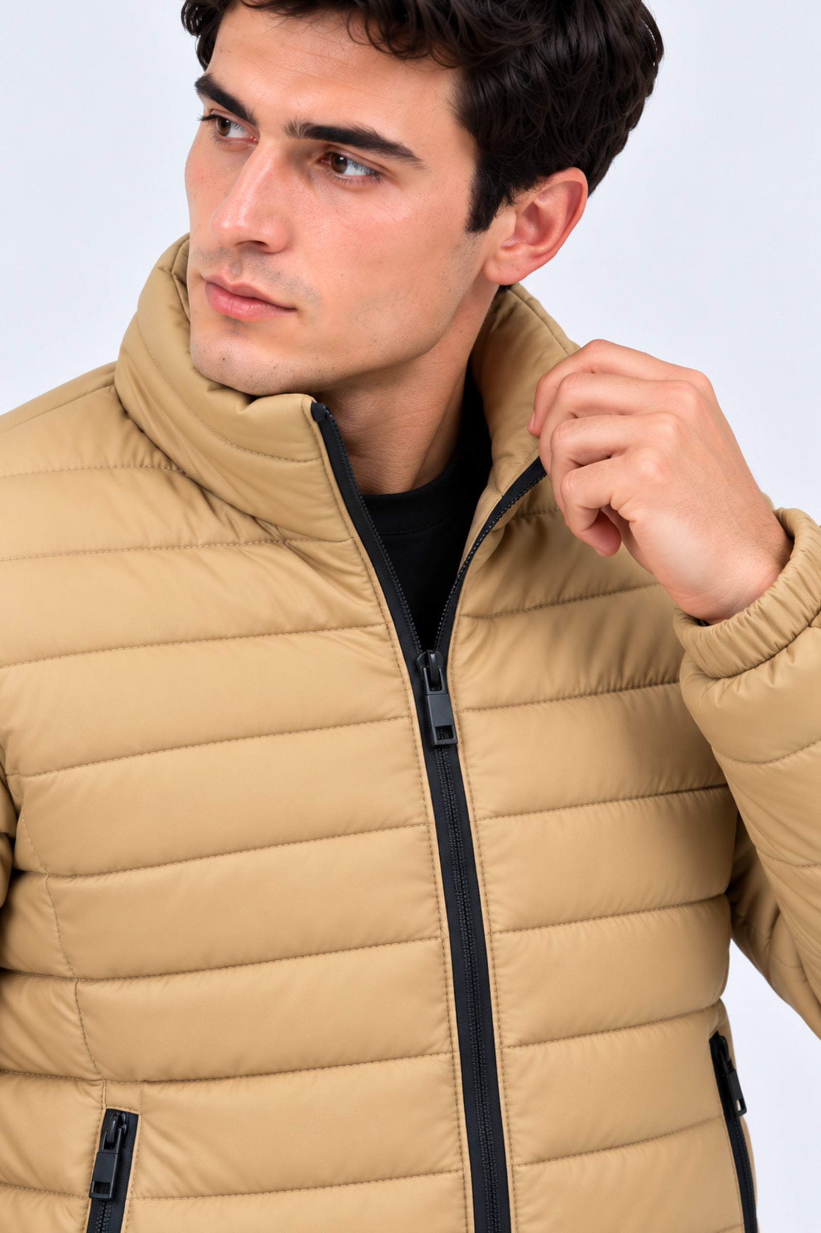 Alpine Men’s Puffer Jacket Grey Beige