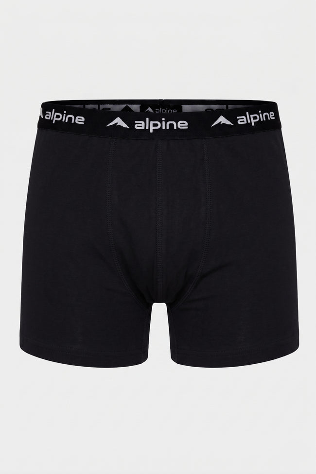 Alpine Men’s Black Cotton Boxer – Premium Soft Fabric Hover Image