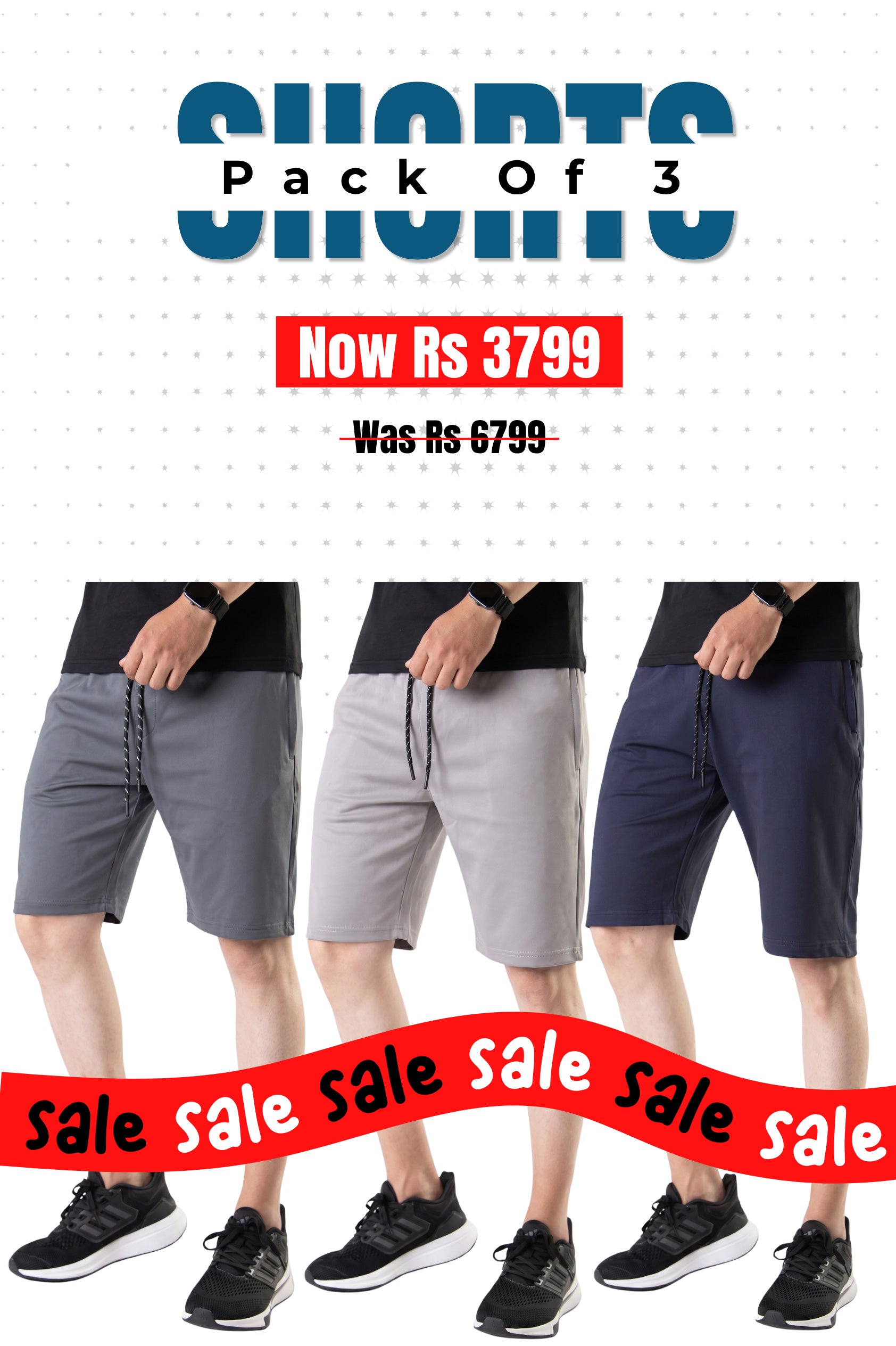 Alpine - Lycra Short Bundle Offer - Dark Grey, Navy Blue & Silver Grey