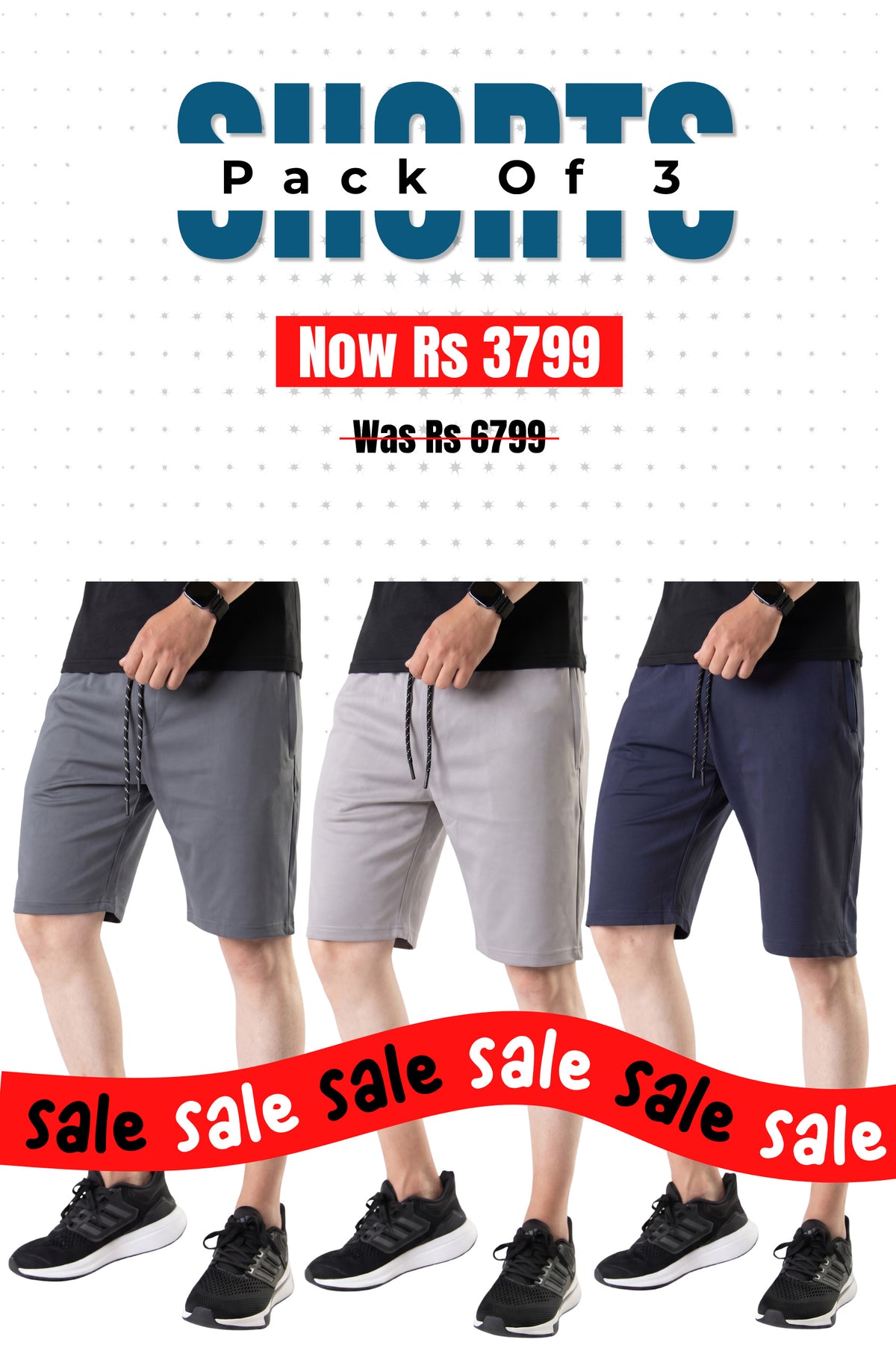 Alpine - Lycra Short Bundle Offer - Dark Grey, Navy Blue & Silver Grey
