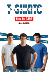 Alpine - Basic T-Shirt Bundle Offer - White, Royal Blue & Black