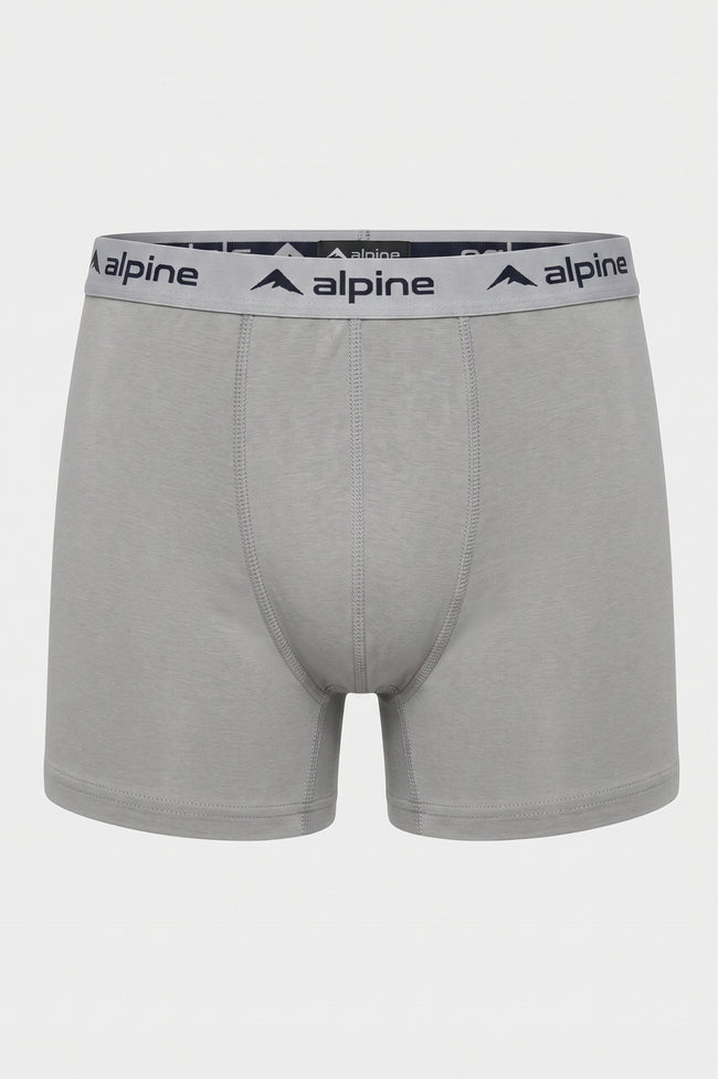 Alpine Men’s Silver Grey Cotton Boxer – Premium Soft Fabric Hover Image