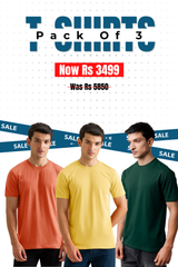 Alpine - Basic T-Shirt Bundle Offer - Peach, Lemon & Dark Green