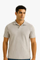 Gray V Neck Knitted Polos