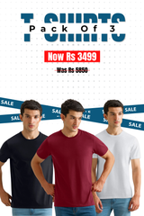 Alpine - Basic T-Shirt Bundle Offer - White, Maroon & Black