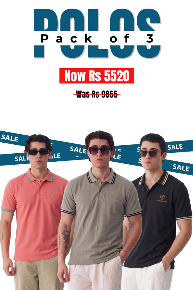 Alpine Men’s - Limited Edition Polo Bundle Offer - Black, Skin & Ash Rose Hover Image