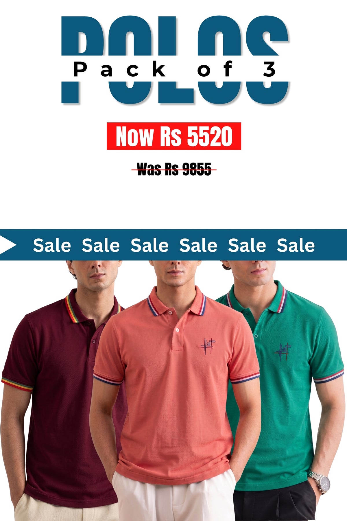 Alpine - Signature Fit Polo Bundle Offer - Maroon, Ash Rose & Green
