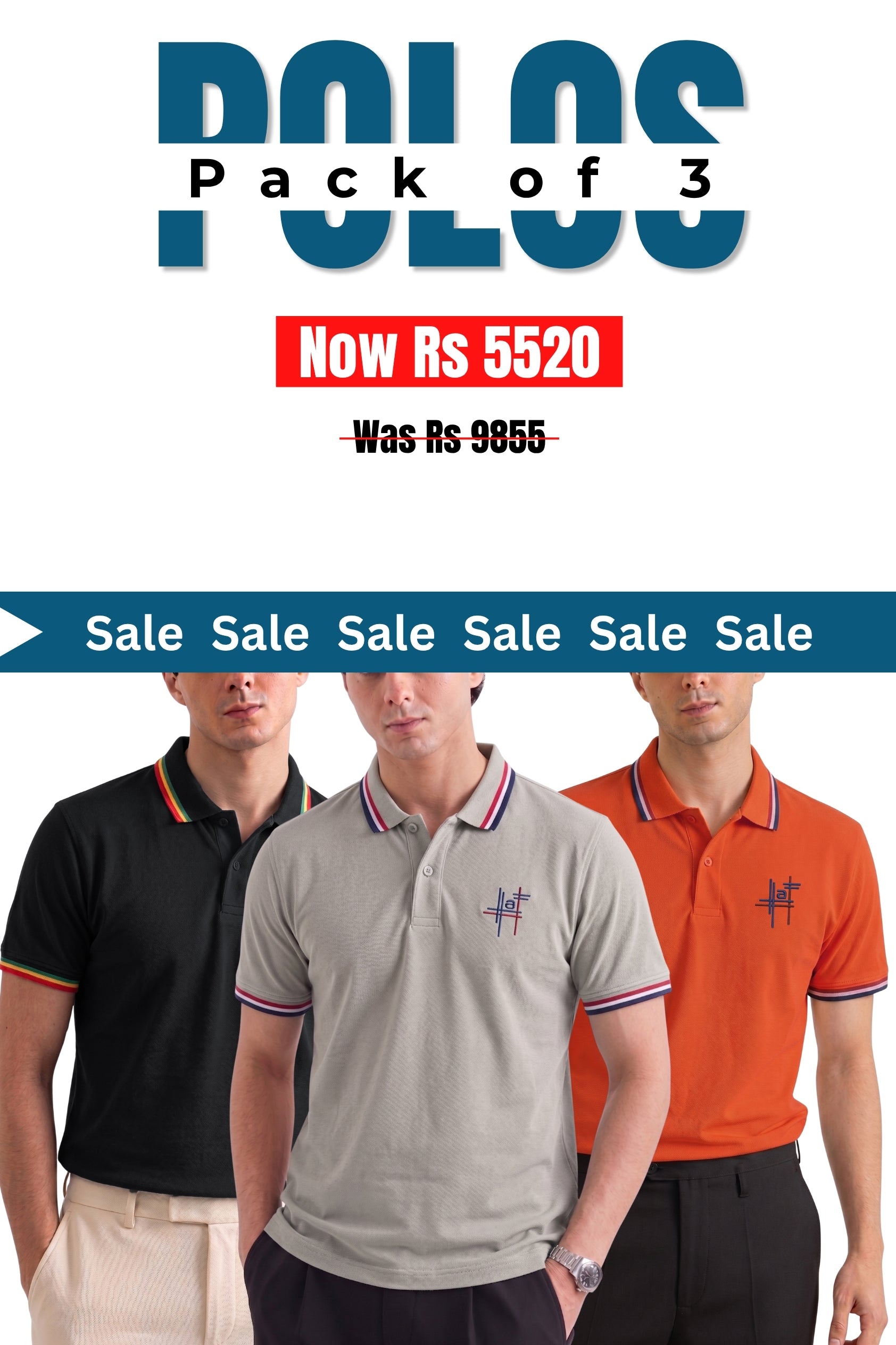 Alpine - Signature Fit Polo Bundle Offer - Black, Skin & Orange