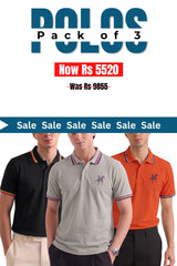 Alpine - Signature Fit Polo Bundle Offer - Black, Skin & Orange