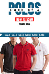 Alpine - Signature Fit Polo Bundle Offer - Charcoal Grey, Red & White