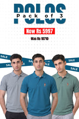 Alpine - Club Edition Polo Bundle Offer - Hunter Green, Silver Grey & Teal Blue
