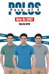 Alpine - Prestige Rider Edition Polo Bundle Offer - Hunter Green, Silver Grey & Teal Blue