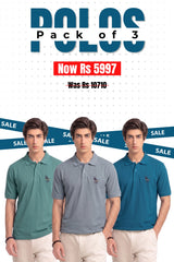 Alpine - Signature Rider Edition Polo Bundle Offer - Hunter Green, Silver Grey & Teal Blue