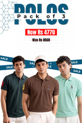 Alpine - Royal Rider Edition Polo Bundle Offer - Dark Green, Brown & Mint Green