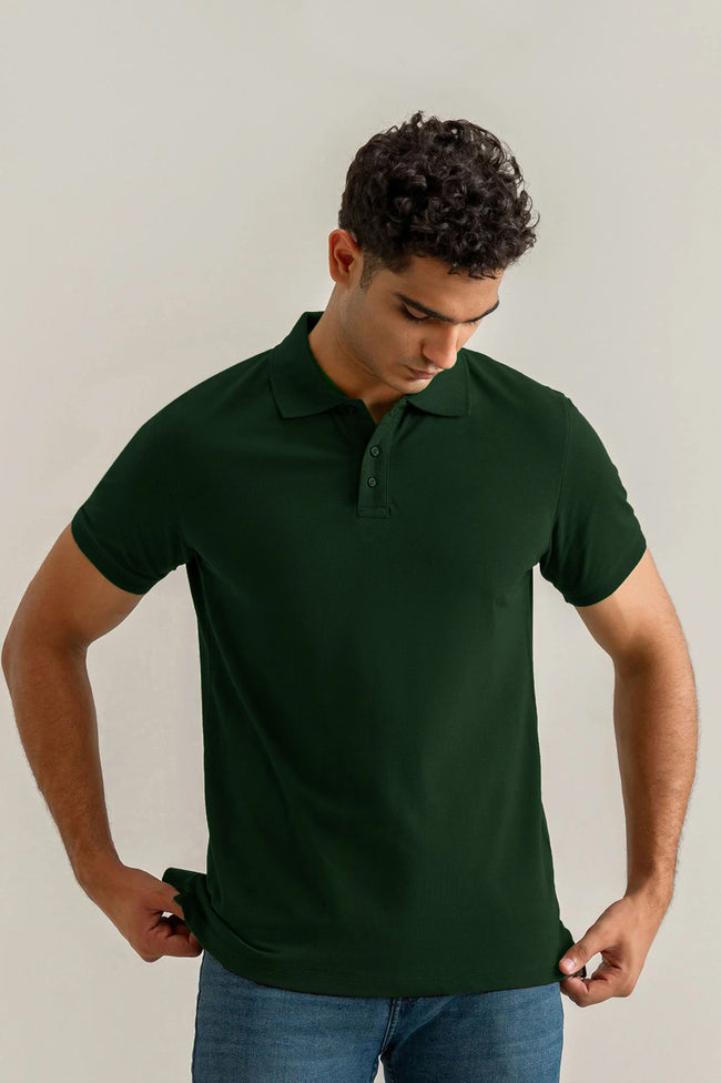 Forest Green Basic Polo Hover Image