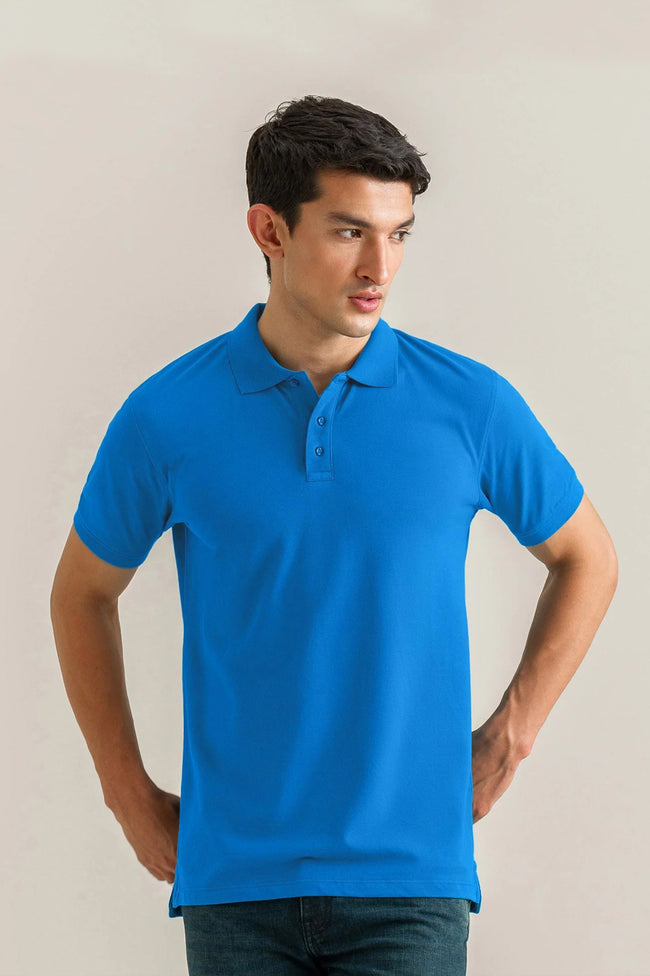 Royal Blue Basic Polo Hover Image
