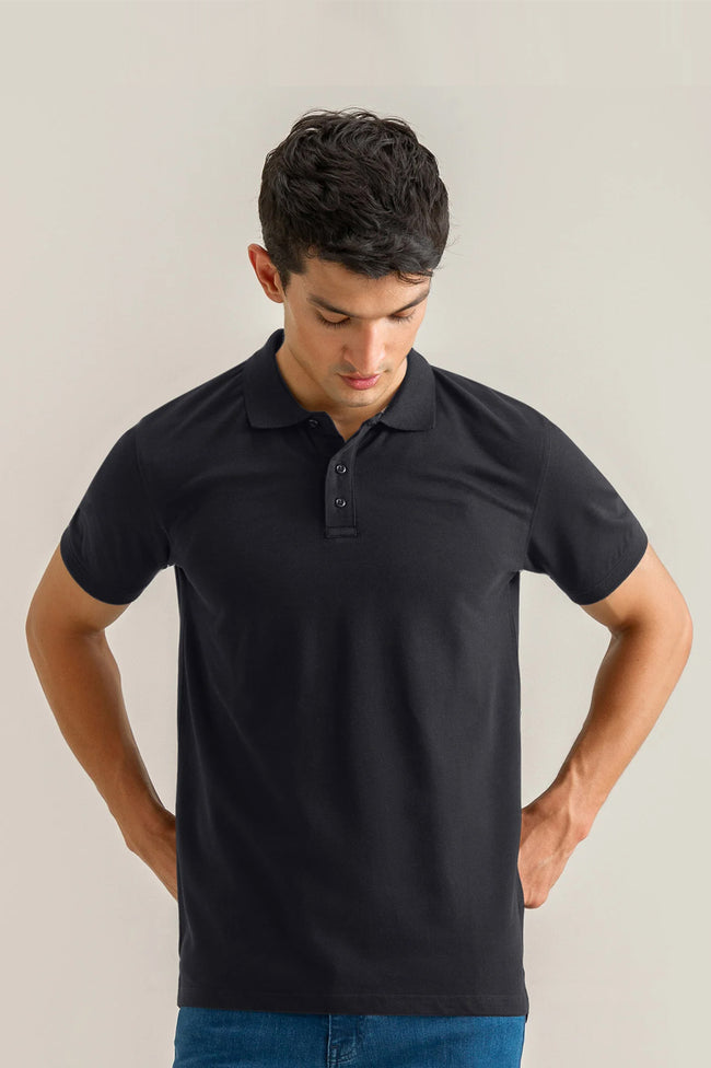 Black Basic Polo Hover Image