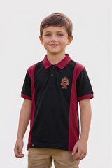 Alpine Kids Panel Polo Shirt Black – Premium Cotton