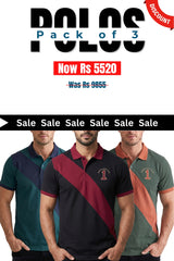 Alpine Men’s - Cross Edition Polo Bundle Offer - Dark Green, Black & Light Green