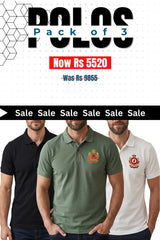 Alpine Men’s - Crown Edition Polo Bundle Offer - Black, White & Light Green