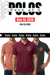 Alpine Men’s - Crown Edition Polo Bundle Offer - Dark Grey, Mustard & Maroon