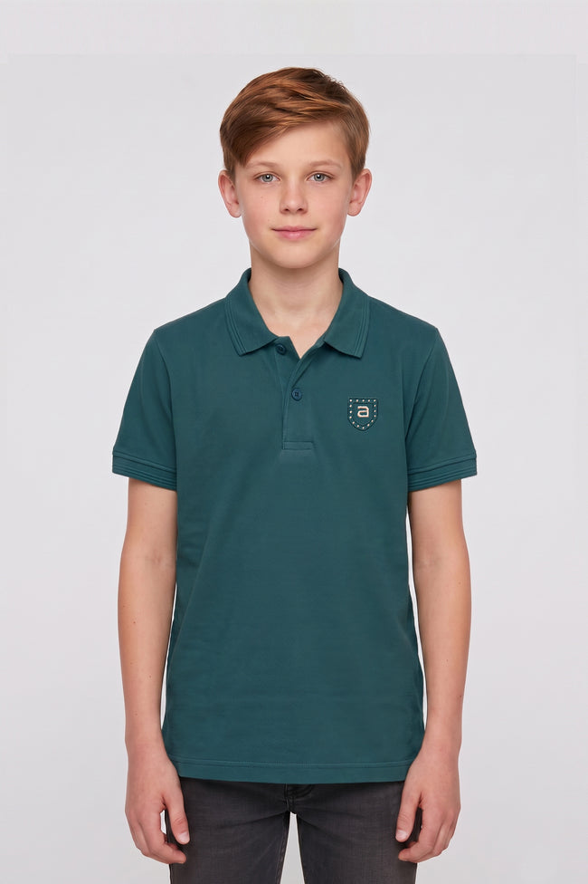 Alpine Kids Minimal Polo Dark Green – Premium Quality Hover Image