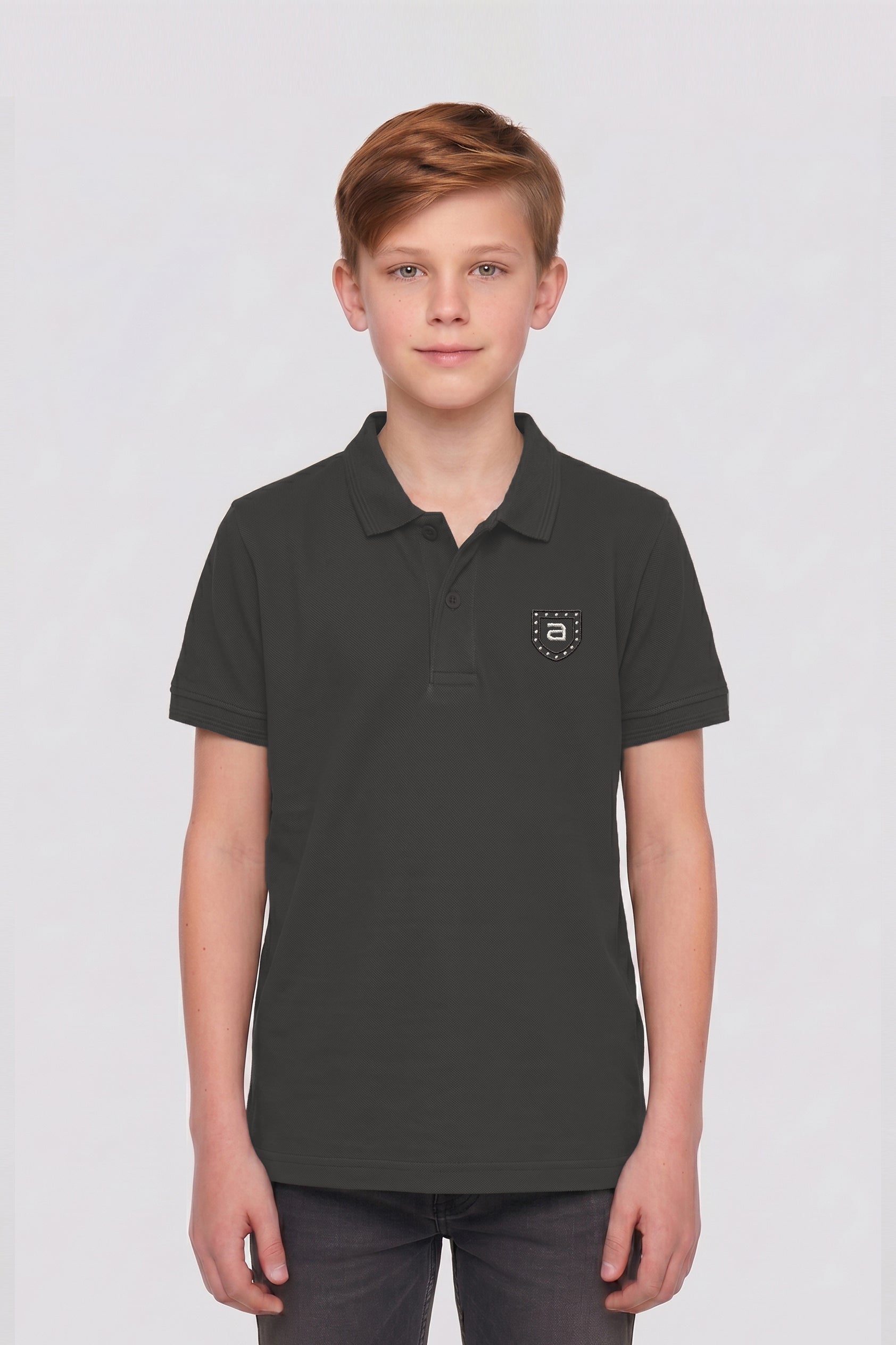 Alpine Kids Minimal Polo Dark Grey – Premium Quality