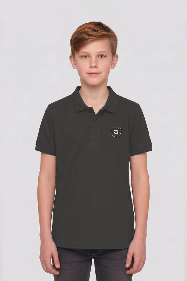 Alpine Kids Minimal Polo Dark Grey – Premium Quality Hover Image