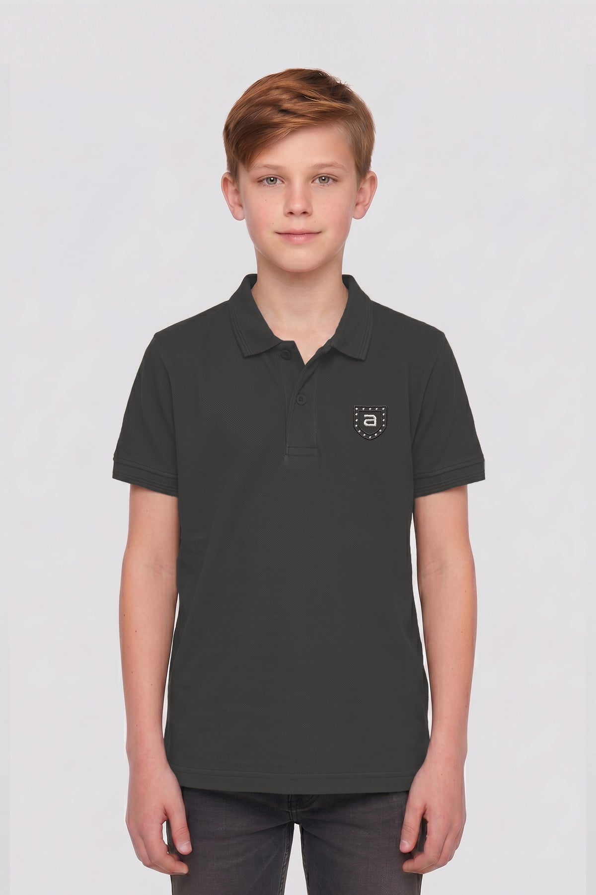 Alpine Kids Minimal Polo Dark Grey – Premium Quality