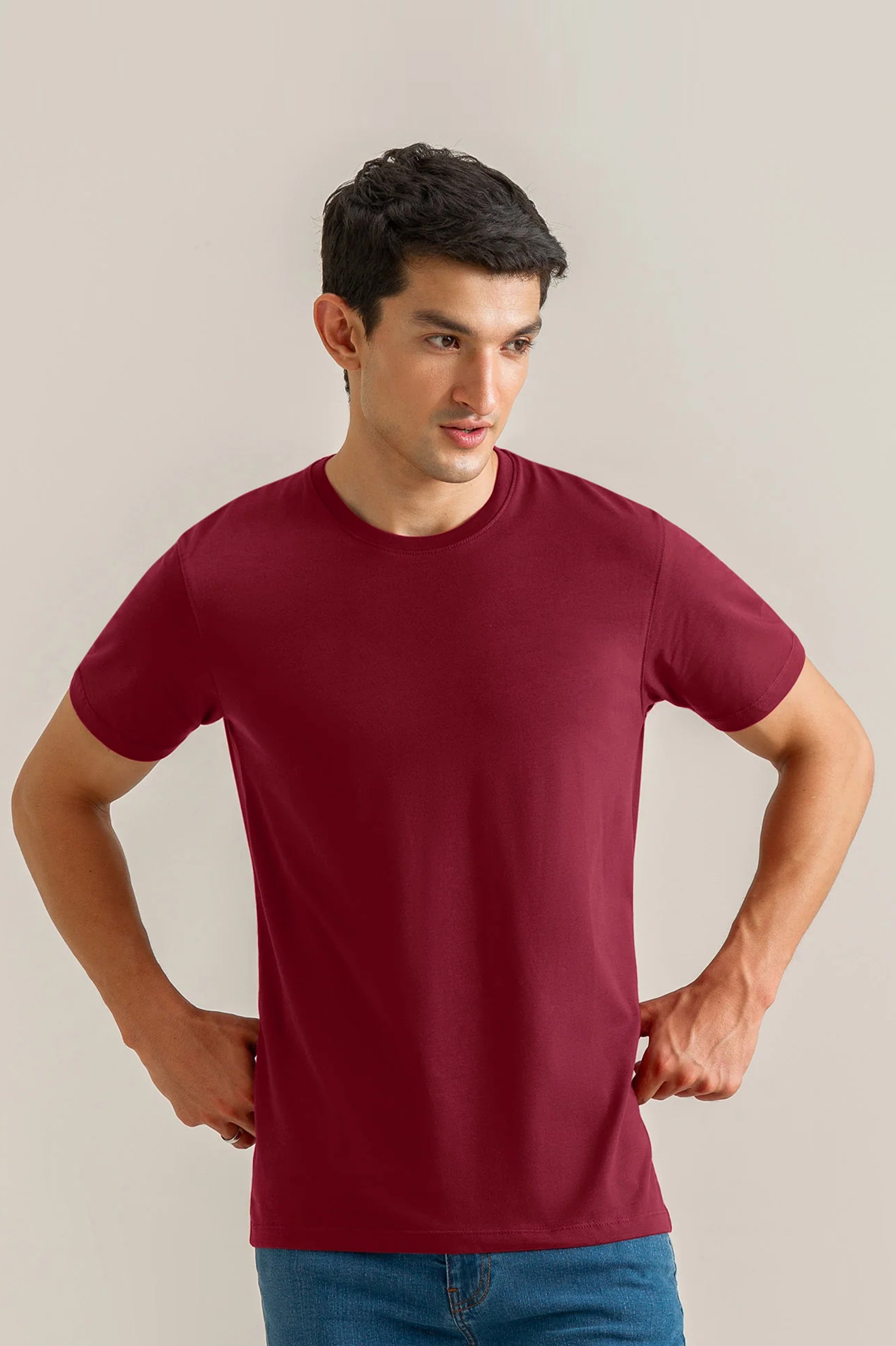 Maroon Basic Tee