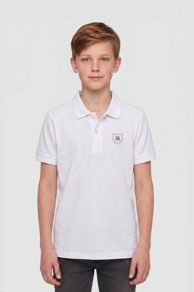 Alpine Kids Minimal Polo White – Premium Quality Hover Image