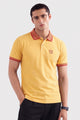 Alpine Men’s Yellow Cotton Polo Shirt – Contrast Collar Edition