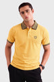 Alpine Men’s Yellow Cotton Polo Shirt – Contrast Collar Edition